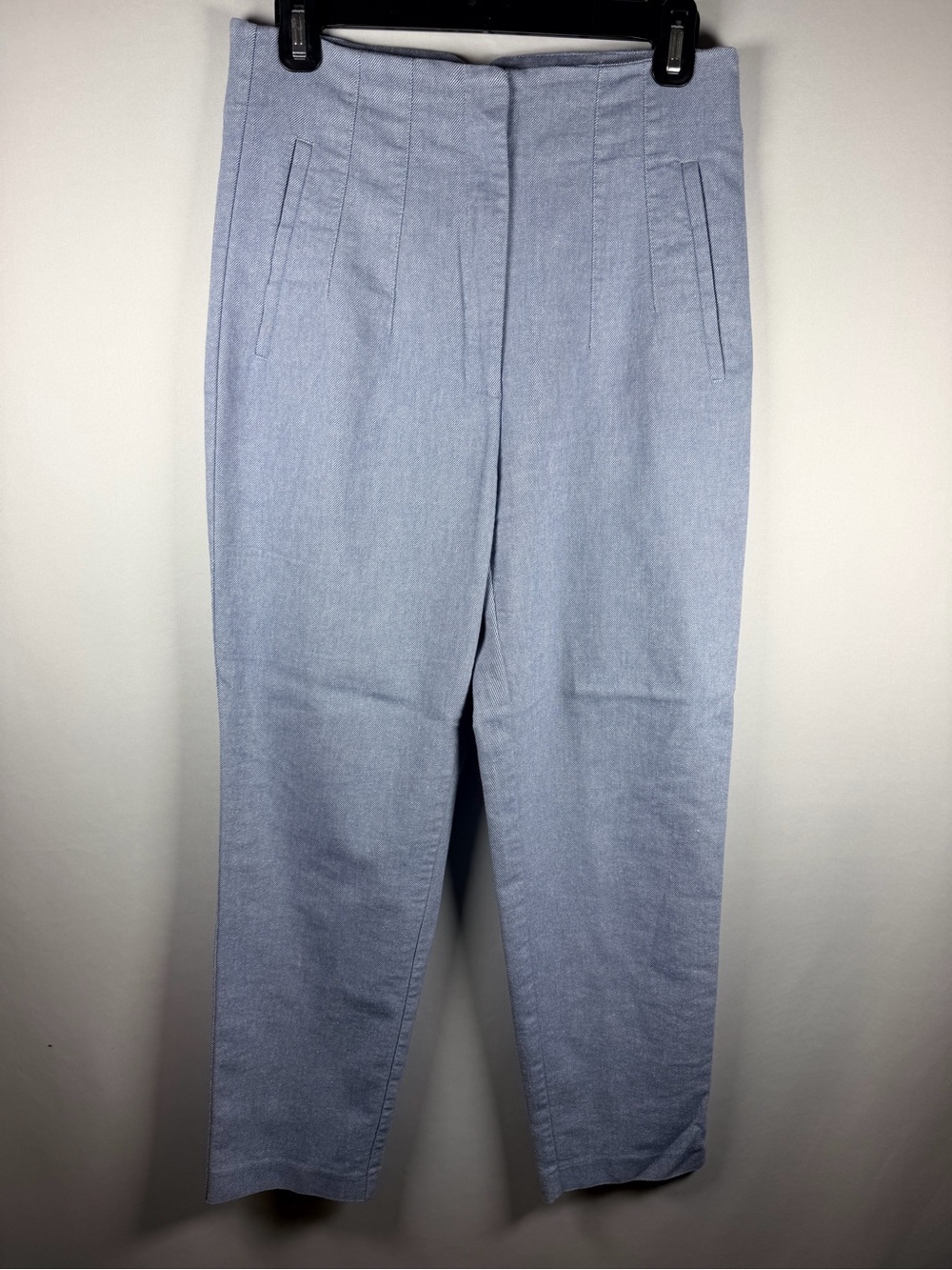 Zara Pale Blue Cropped Tailored Pants